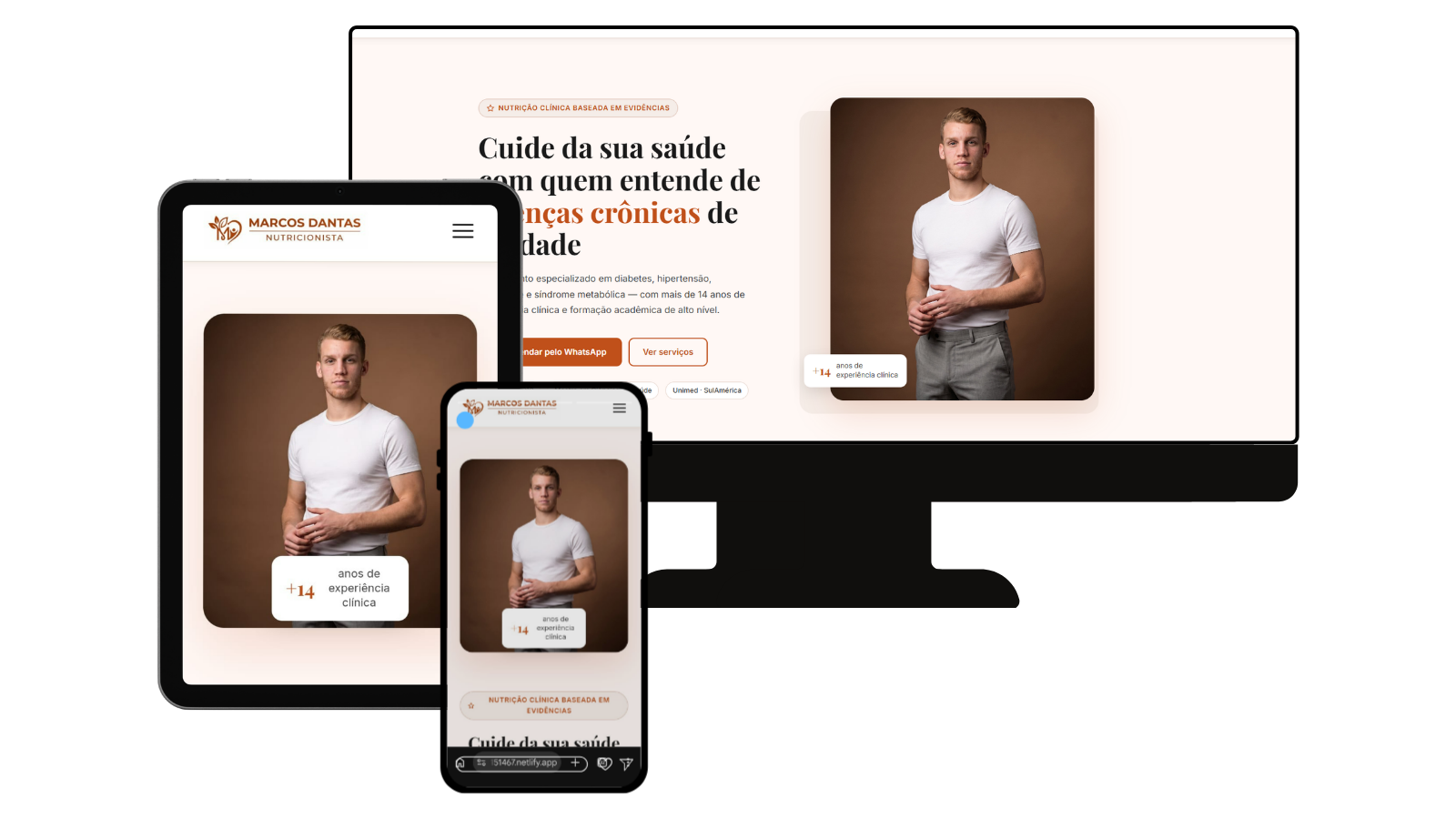 Portfólio de site para nutricionistas
